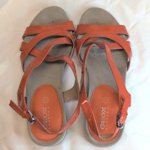 Geox Respira Italian Patent Leather Formosa Sandals Size 8 NWOB - Picture 7 of 8